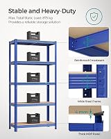SONGMICS 5-Tier Steel Shelving Unit 875 kg Load 40x90x180 cm Blue GLR040Q01 view 3
