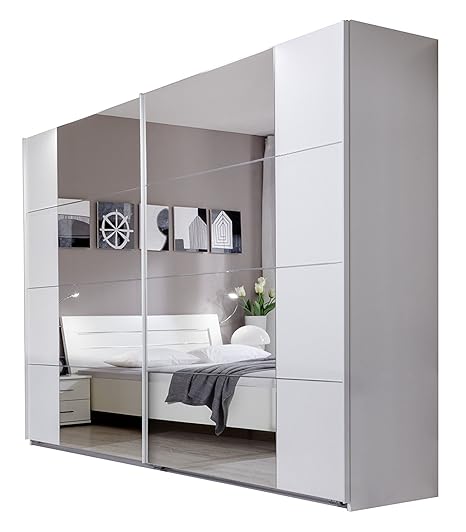 German Modern Davos White Chrome 225cm Sliding Slider Door