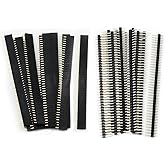 OCR 20PCS Pin Header, 2.54mm 40Pin Male and Female Header Pins Breakaway PCB Board Connector Single Row Pin Headers Strip for Arduino Shield