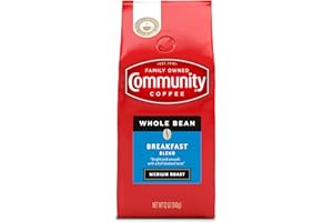 Community Coffee Breakfast Blend Whole Bean Coffee, Medium Roast, 12 oz Bag (Pack of 1)