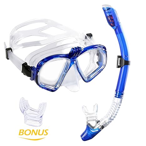 WEINAS Premium Schnorchelset Taucherbrille mit Schnorchel (gopro stand) 100% wasserdichte +Komfort-Gummiband diving mask Erwa