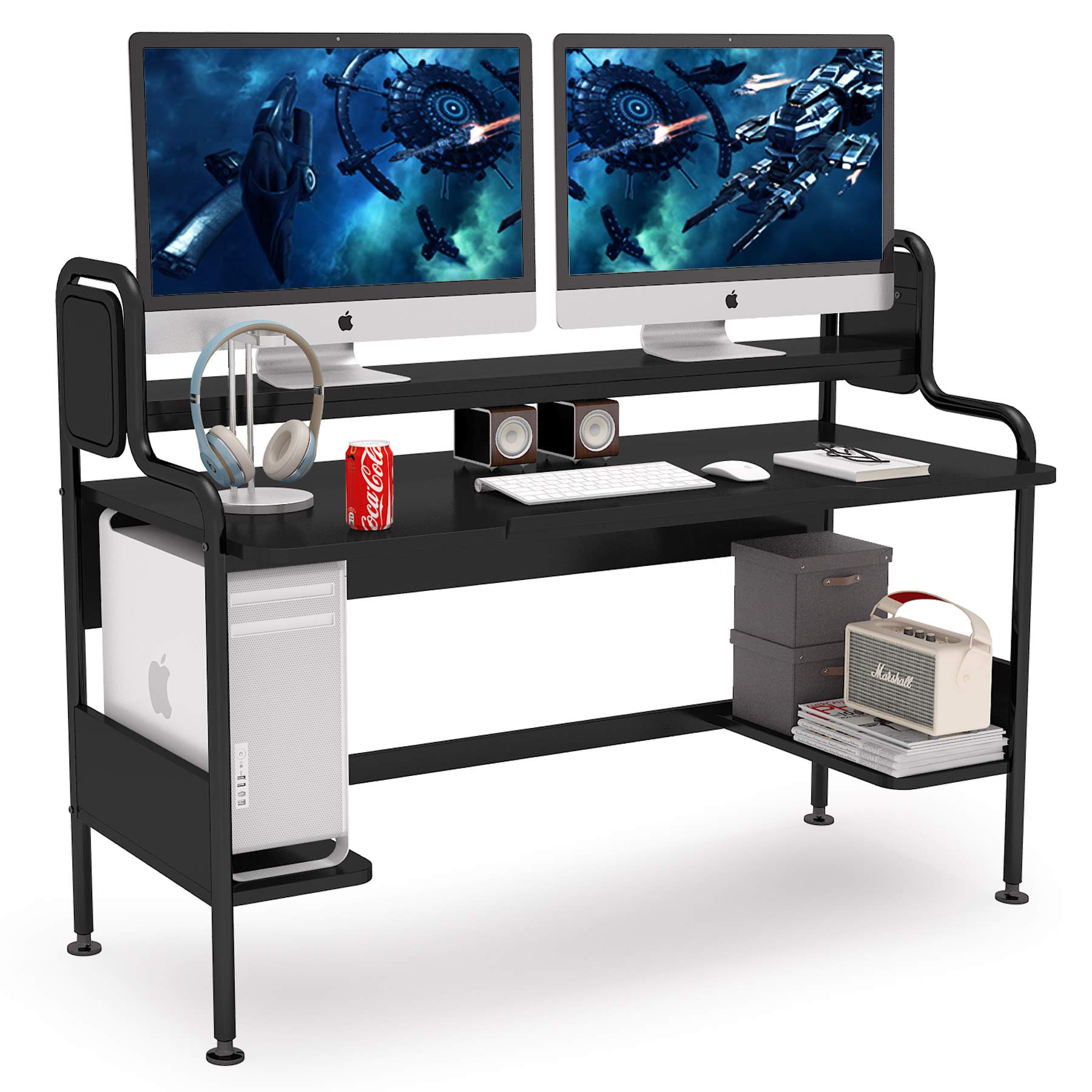 Tribesigns Computer Desk with Hutch, 55Inch Large Gaming Desk with