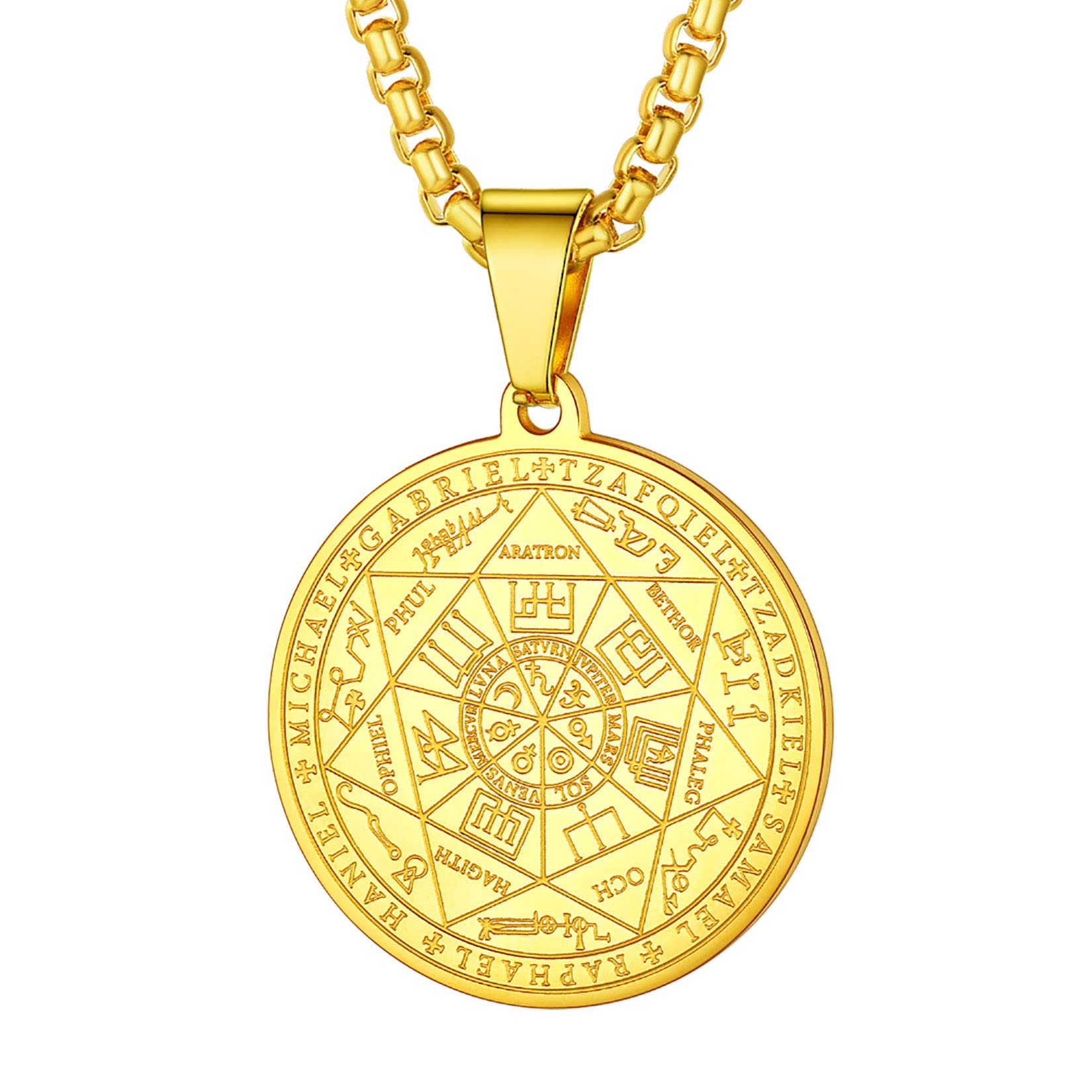 PROSTEEL Seal of The Seven Archangels Medallion Pendant Stainless Steel Occult Amulet Necklace with 22inch Chain — image 1