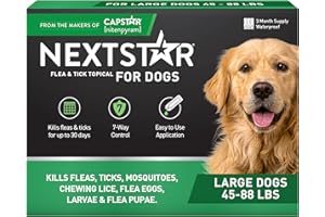 NEXTSTAR Flea and Tick Prevention for Dogs, Repellent & Control, Fast Acting Waterproof Topical Drops, Flea and Tick Prevention for Large Dogs, 3 Monthly Doses
