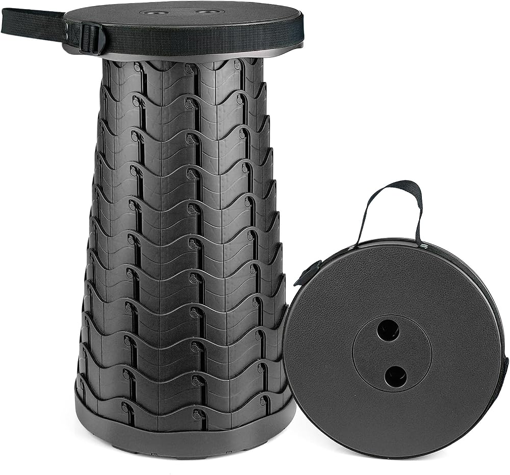 Hesanzol 2nd Gen Portable Telescoping Stool 180 kg Load Blue Red