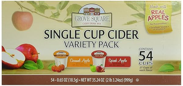 GROVE SQUARE CIDER PODS, VARIETY PACK, SINGLE SERVE (PACK OF 54) (PACKAGING MAY VARY)
