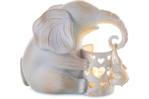 Elephant Gifts for Women Mom Decor : Romadedi Candle Holder Birthday from Daughter Christmas Sentimental Living Room Home Decoration White with Goldbrush