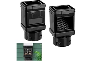 MARKBIT Downspout Filter, Downspout Leaf Filter, Gutter Downspout Guard, Downspout Screen Filters, Leaf Removers（2PCS） (Black