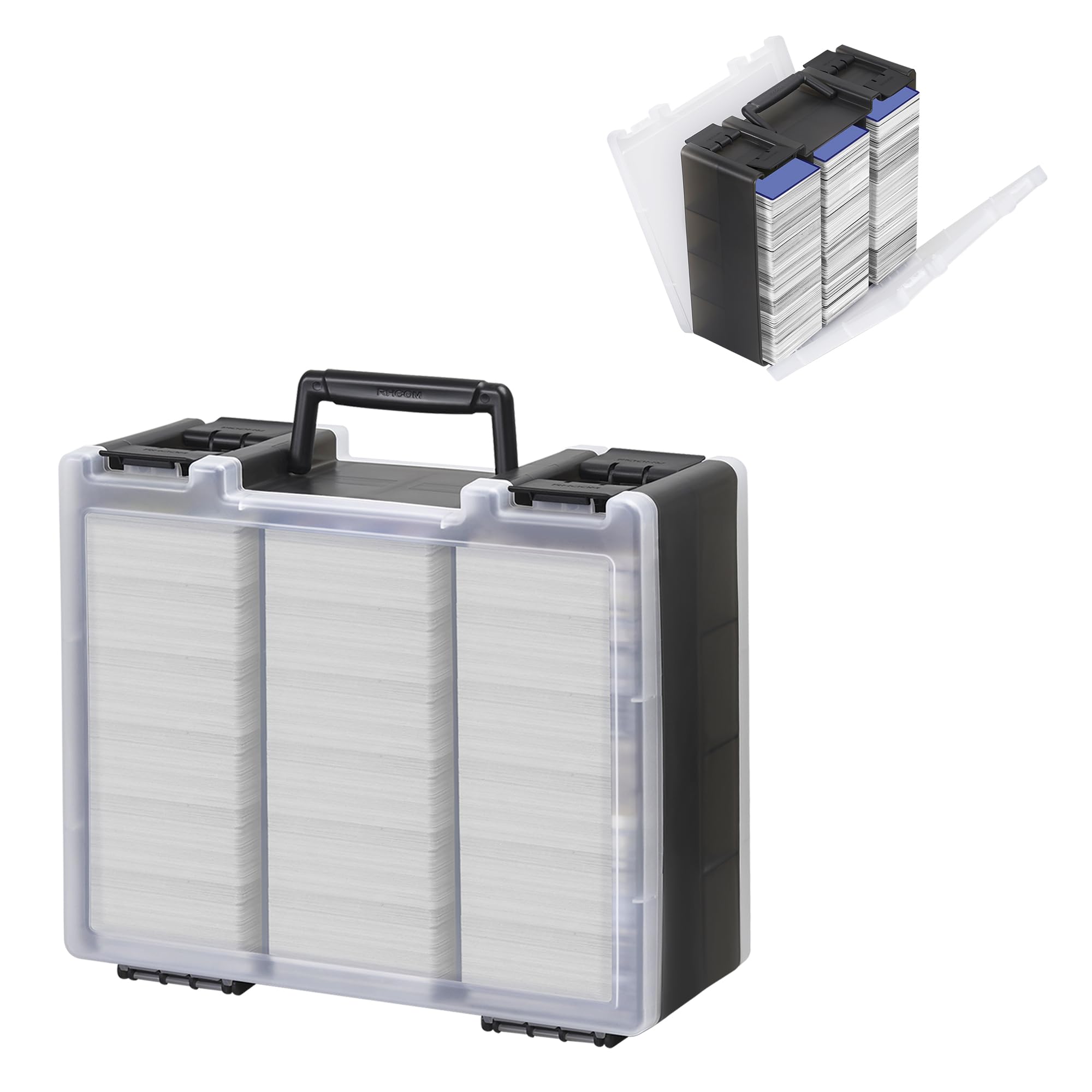 Photo 1 of Brappo Trading Card Storage Box for 3200+ Double Sided Card Deck Case, compatible MTG and TCG and Sport Cards etc game cards.(Excluding cards) (Black)