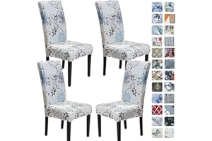 SPRINGRICO Chair Covers for Dining Room Set of 4, Stretch Dining Chair Cover, Washable Spandex Kitchen Parsons Chair Slipcovers, Removable Seat Protector for Home or Party (4 Pack, FLORAL5)