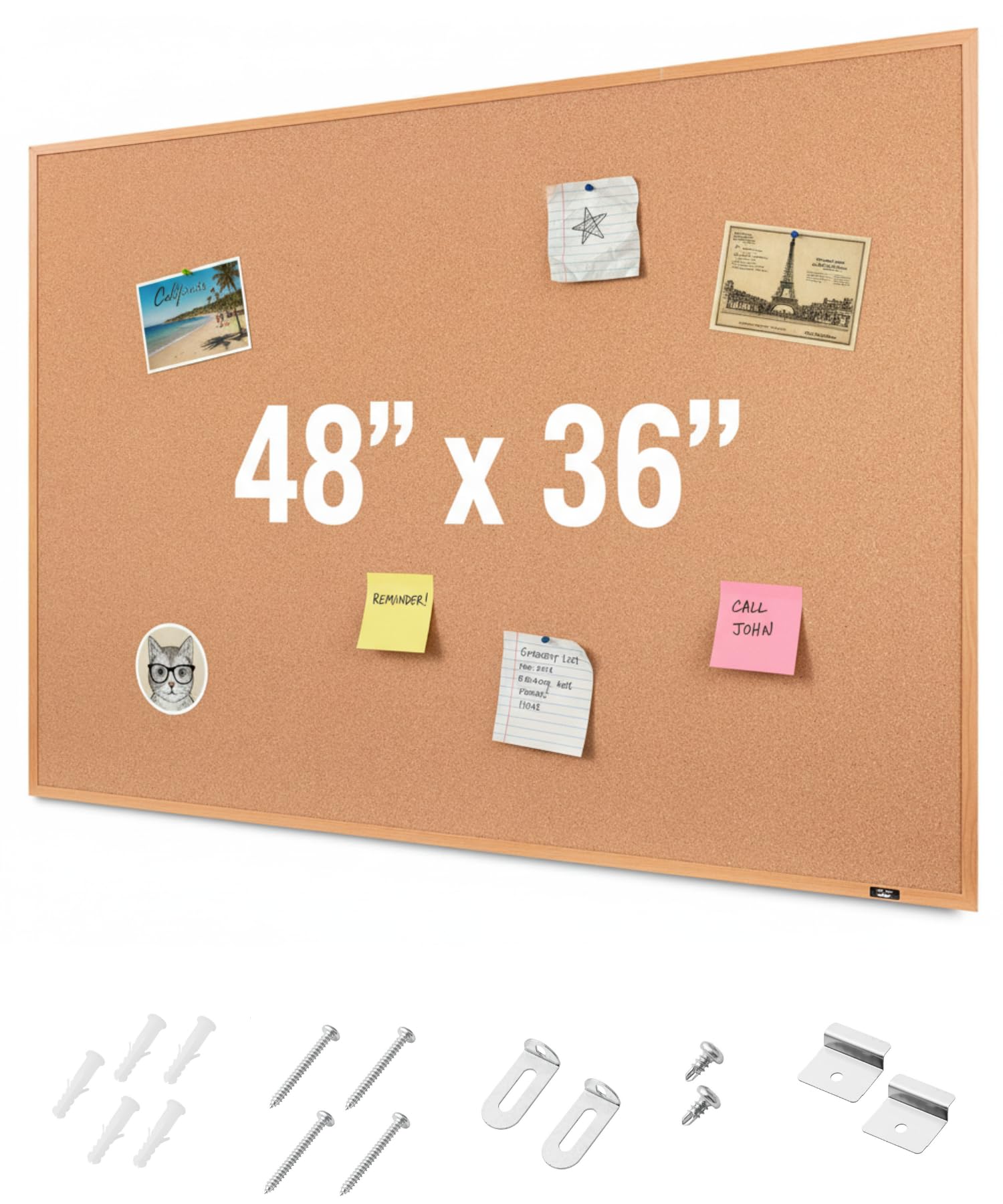 Photo 1 of *** CRACK THROUGH LEFT SIDE*** Mr. Pen- Cork Notice Board, 48 X 36 Inches, Cork Bulletin Board for Walls, Pin Boards, Framed Corkboard, Decorative Hanging Pin Boards, Perfect for Office & Home Decor