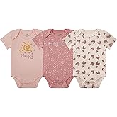 MEYSAHO Baby Girl's Clothes Newborn 3 Pack Set Short Sleeves Cotton Bodysuits Toddler Infant Baby Gift Sets