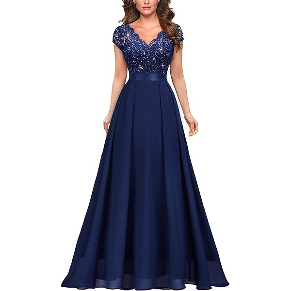 Amazon.com: NW Nightway Womens Off-The-Shoulder Full-Length Evening Dress  Navy 6 : Clothing, Shoes & Jewelry