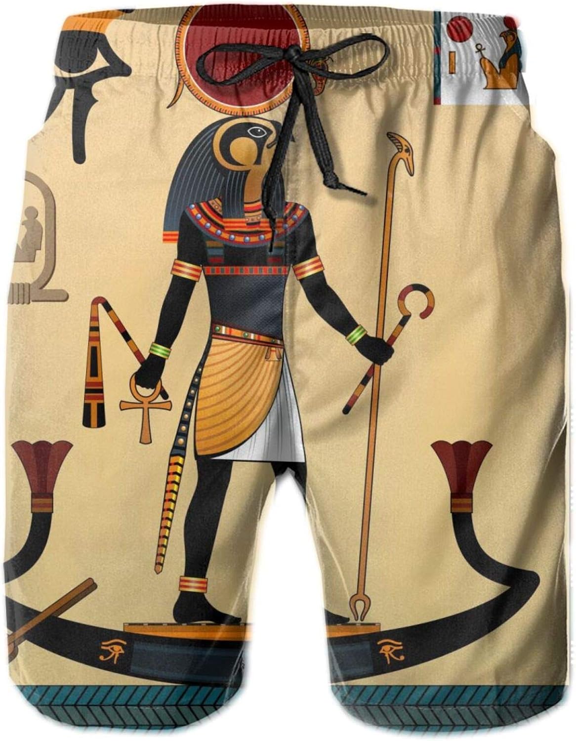 Men's Board Shorts QuickDry Ancient Egypt Symbol 3D Print Swim Pants