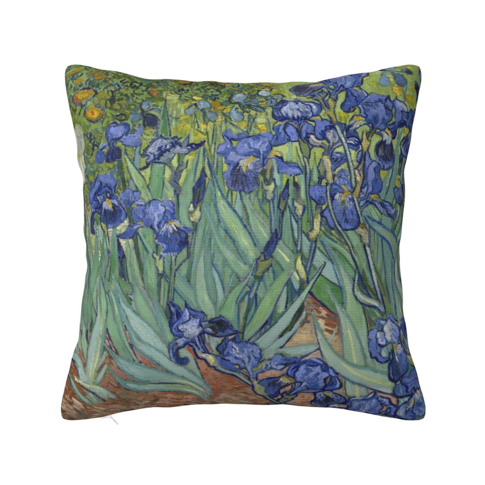 Photo 1 of Van Gogh Iris Flower Throw Pillow Cover Case 18 X 18 for Couch Sofa Bed Home Decor