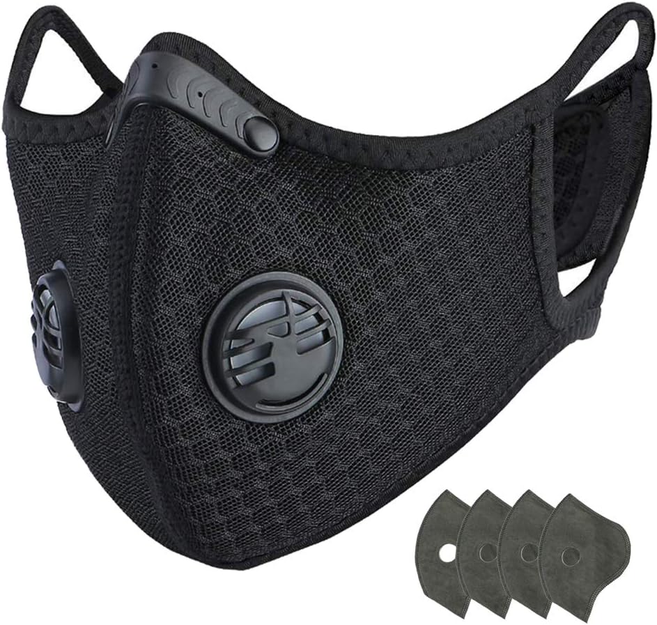 unhg Sport Breathing Mask with Extra Filters Half Balaclava Style for Skiing, Snowboarding, Motorcycling & Cold Weather Winter Sports. Protect Your Nose, Mouth,