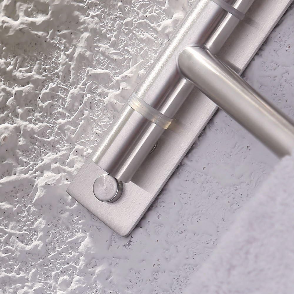 KES Swing Out Towel Bar SUS 304 Stainless Steel 6-Bar Folding Arm Swivel Hanger Bathroom Storage Organizer Rustproof Wall Mount Brushed Finish, A2102S6-2 - - 