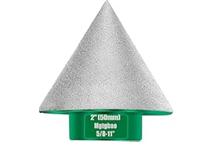 Mgtgbao 50mm Green Diamond Beveling Chamfer Bit, 2" Diamond Countersink Drill Bits with 5/8-11 inch Thread for enlarging, pol