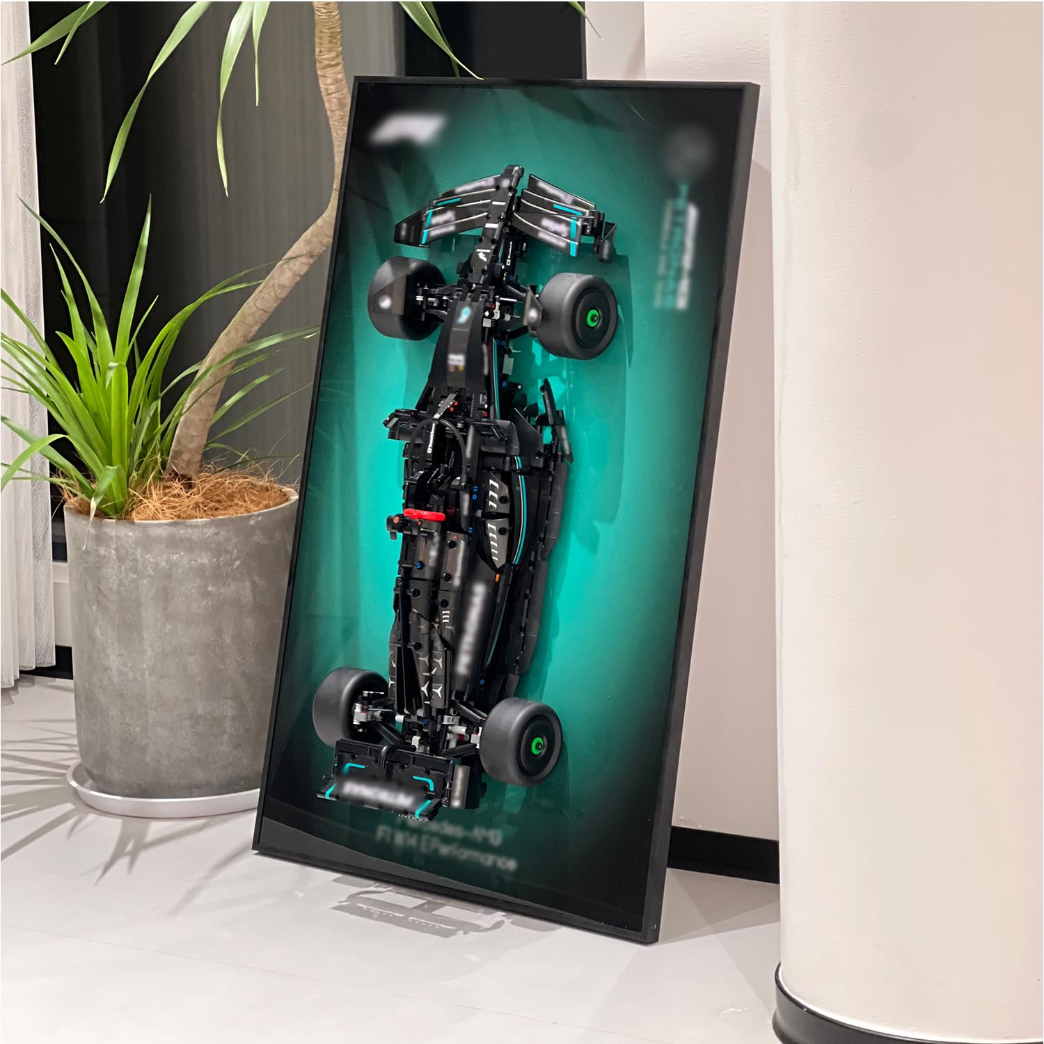 Photo 1 of iLuane Display Wallboard for Lego Technic Mercedes-AMG Performance Race Car Building Set 42171, Adult Collectibles Wall Mount, Home or Office Décor, Gradient Color (No Car Included)