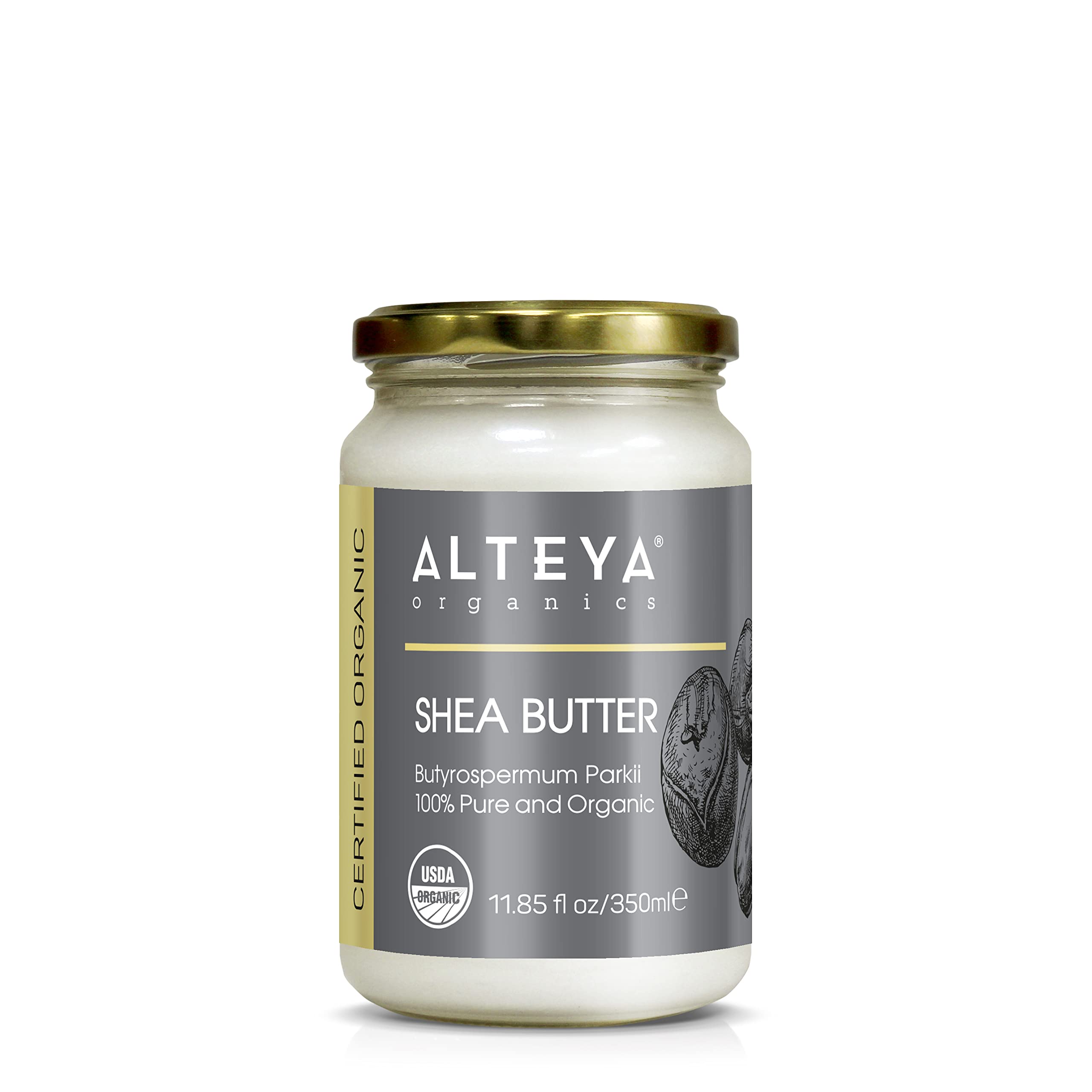 Аlteya Organic Shea Butter 300g - USDA Certified Organic 100% Pure, Natural - All Skin Types Body Butter - Face, Lips, Hair - Nourishes,Protects, Moisturizes