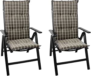 Silla para 2 unidades con respaldo alto silla de jardín tumbona Auflage