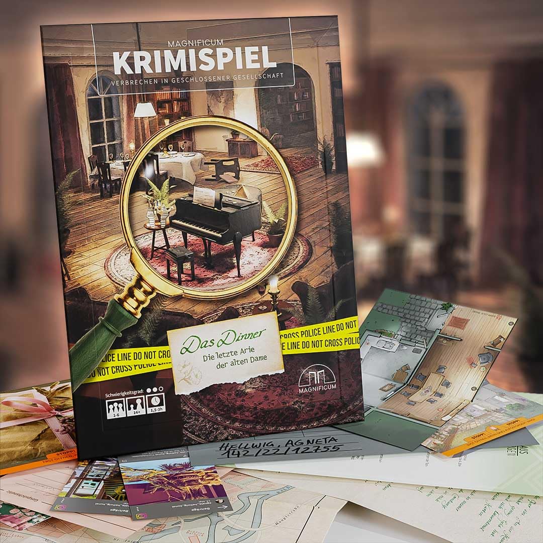 MAGNIFICUM Crime Game: The Dinner - The Last Arie of the Old Lady, Detective Game / Escape Room Game for Adults (14+) by MAGNIFICUM