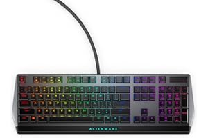Alienware Low-Profile RGB Gaming Keyboard AW510K, AlienFx Per Key RGB LED Color Backlighting, Media CONTROLS & USB Passthrough, Cherry MX Low Profile Red Switches