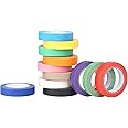 Baijixin Colored Masking Tape - 12 Colors Masking Tape Painters Tape Art & Crafts DIY Supplies - Decorative Paper Tape for Kids Teachers School & Artists Labeling, Drafting, Scrapbooking (12mm x10m)