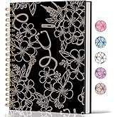 Lacama Nurse Gifts, Black Nursing Notebook for Women, Gifts for Nurses, Christmas Gift, Nursing School Essentials, Notebook for School Office Supplies 5.5x8.3In