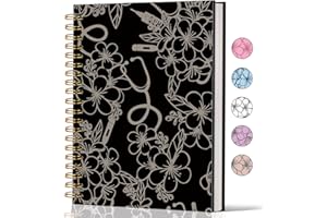 Lacama Nurse Gifts, Black Nursing Notebook for Women, Gifts for Nurses, Christmas Gift, Nursing School Essentials, Notebook for School Office Supplies 5.5x8.3In