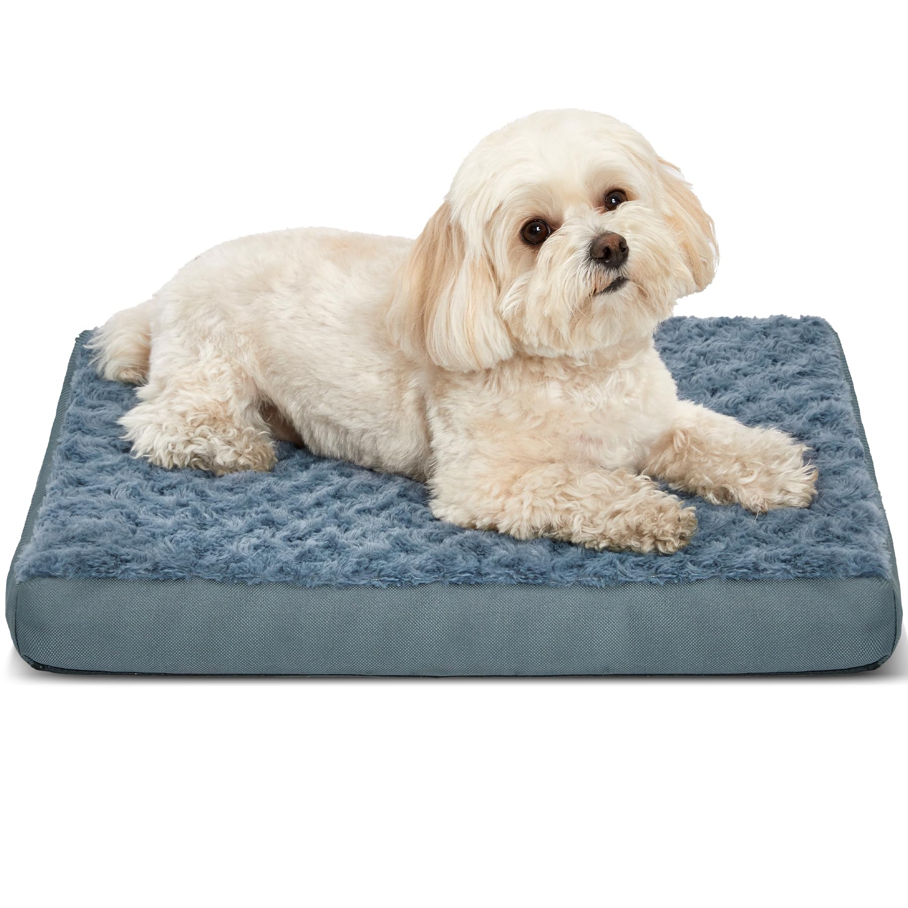 Photo 1 of Kimpets Orthopedic Dog Beds for Crate with Removable Washable Cover Egg-Crate Foam Pet Pad Mat with Anti-Slip Bottom,Waterproof Dog Beds Small Sized?20x16 Inch