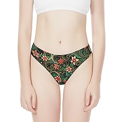 Coloranimal Christmas Thongs for Women,Poinsettia