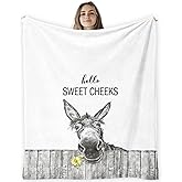 CosxHabitat Donkey Throw Blanket,Donkeys Lover Gifts for Women Girls,Rustic Farmhouse Animal Donkey Blanket for Office Bedroom Dorm Decor,50x60 Inches