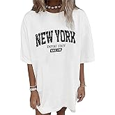 vblane Oversized T Shirts for Women Short Sleeve Summer Loose Vintage Graphic Tees