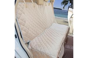 Bark Lover Dog Car Seat Cover for Back Seat Waterproof Backseat Protector, Nonslip Rear Seat Cover for Kids,Universal Size Fits Cars Trucks SUVs (Beige)