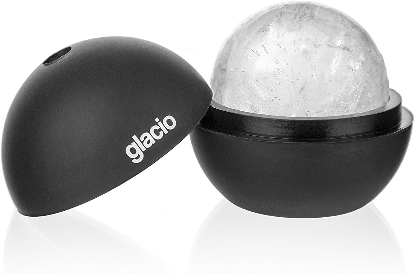 glacio Round Ice Cube Molds - Whiskey Ice Sphere Maker - Makes 2.5 Inch Ice Balls - 4 Pack: Kitchen & Dining