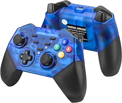 Amazon Com Switch Pro Controller Techken Bluetooth Pro Controller Compatible With Nintendo Switch New Blue Video Games