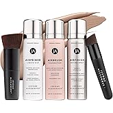 MagicMinerals AirBrush Foundation Set by Jerome Alexander - Complete 5pc Spray Makeup Set with Foundation, Primer, and Setting/Finishing Spray - for Smooth, Radiant Skin (Medium)