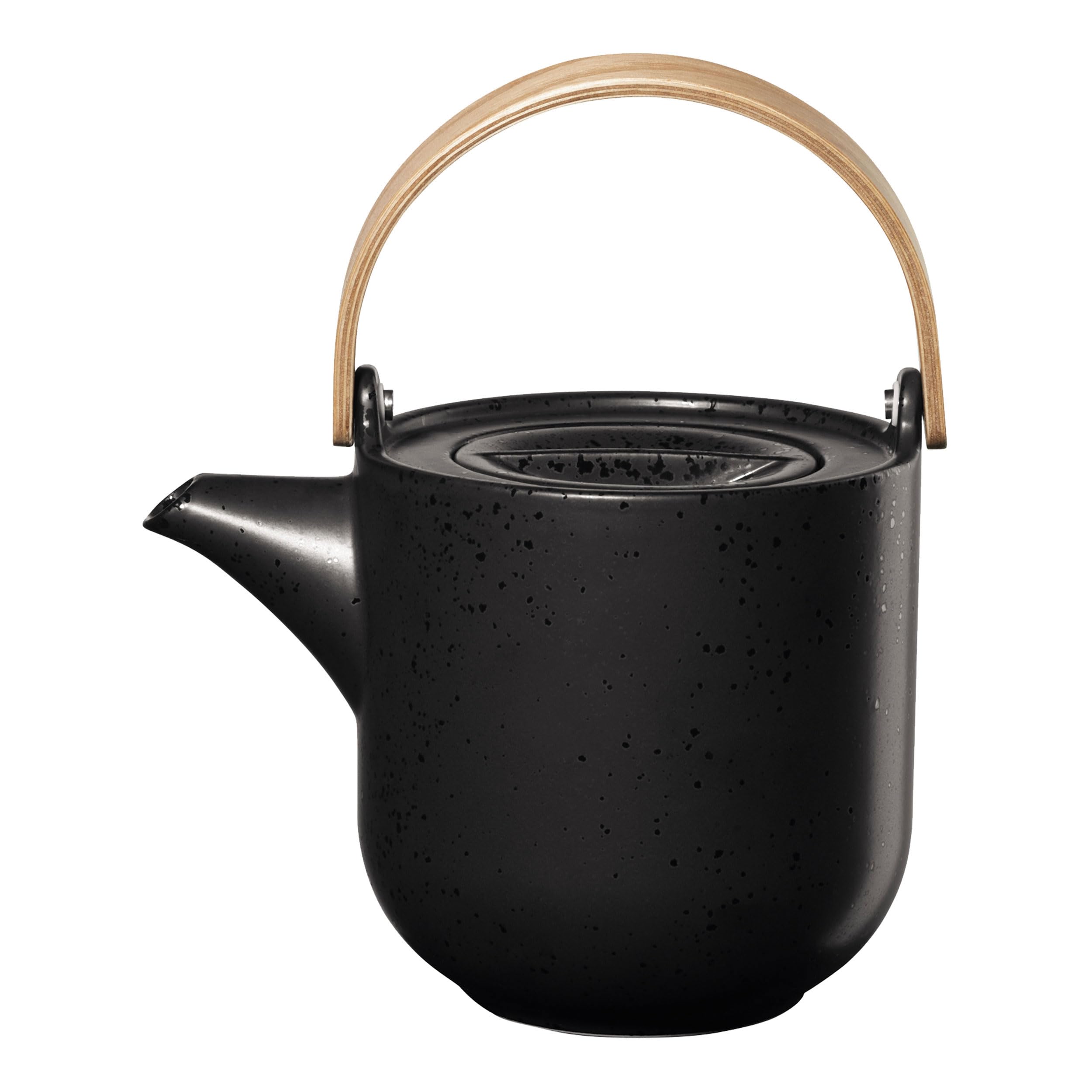 ASA coppa teapot with Wooden Handle, Kuro Porcelain, 1 Litre
