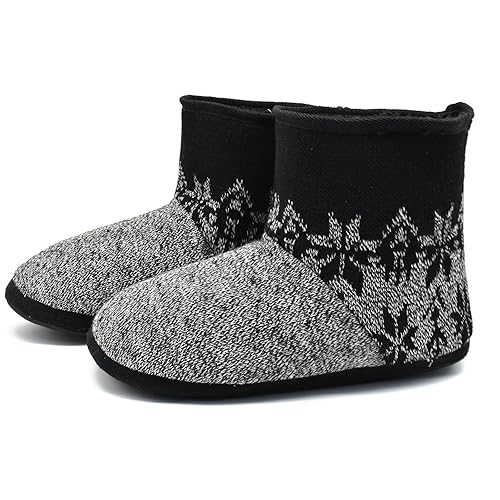 GPOS Knit Rock Wool Warm Men Indoor Pull on Cozy Memory Foam