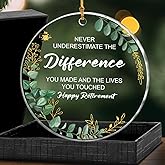 Retirement Gifts for Women Men Retired Ornaments, Retired Gift for Coworker Boss Employee Teacher Nurse, Acrylic Happy Retirement Christmas Ornament Decorations
