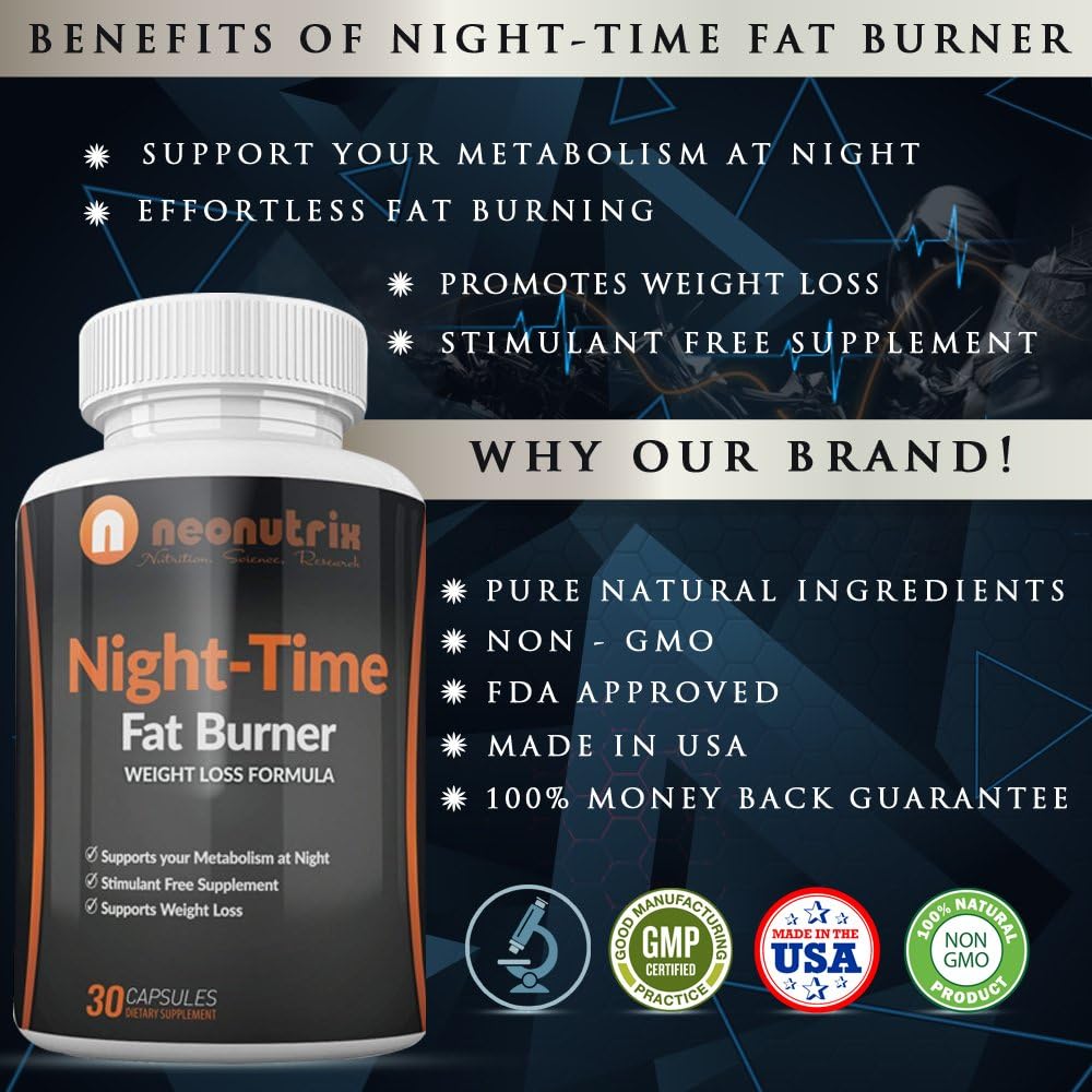 NightTime Fat Burner Formula Weight Loss Capsules for Men/Women