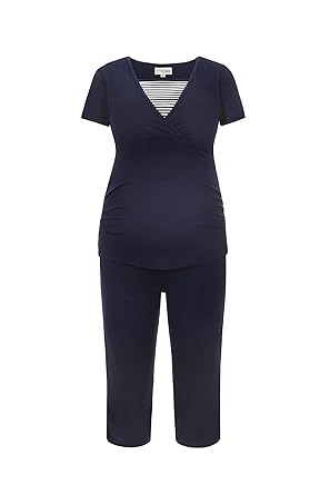 Herzmutter Kurzer Stillpyjama-Umstandspyjama | Nachtwäsche-Pyjama-Set für Schwangerschaft-Stillzeit-Stillfunktion | Schlafanz