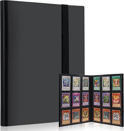 Lictin 9-Pocket Trading Card Album 396 Pockets Black Card Binder Folder Holder