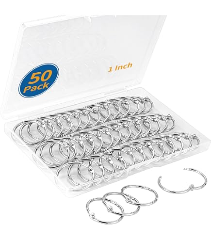 thumbnail image 2 of Uxcell Metal Book Loose Leaf Binder Hinge Snap Ring 50mm... 2 of 11