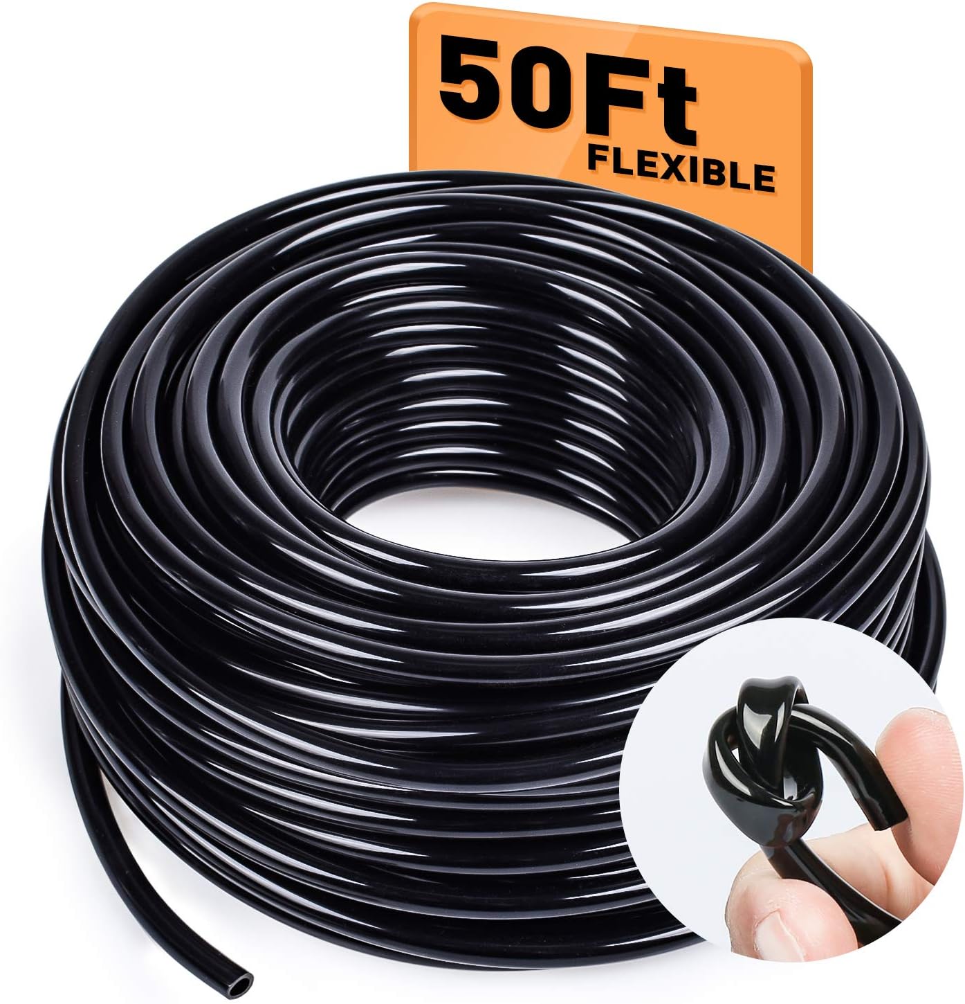EOX 1/4 Inch Drip Irrigation Tubing, 50Ft Irrigation System Hose Quarter Inch Drip Line 4mm/7mm 45 Psi in. 25" Blank Misting Tubing Poly Vinyl Mister Sprinkler Hydroponic Arigation Garden Tubing Tape : Garden & Outdoor