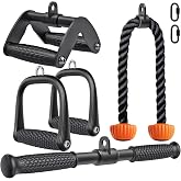 SELEWARE Triceps LAT Pulldown Attachments Cable Machine Attachment for Gym | Weight Machine Accessories Home Gym Workout Accessories Triceps Rope Double D Row Handle Pull Down Bar Straight Bar D Handle