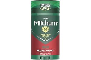 Mitchum Men's Deodorant, Antiperspirant Stick, Triple Odor Defense Invisible Solid, 48 Hr Protection, Dermatologist Tested, Intense Energy, 2.7 oz