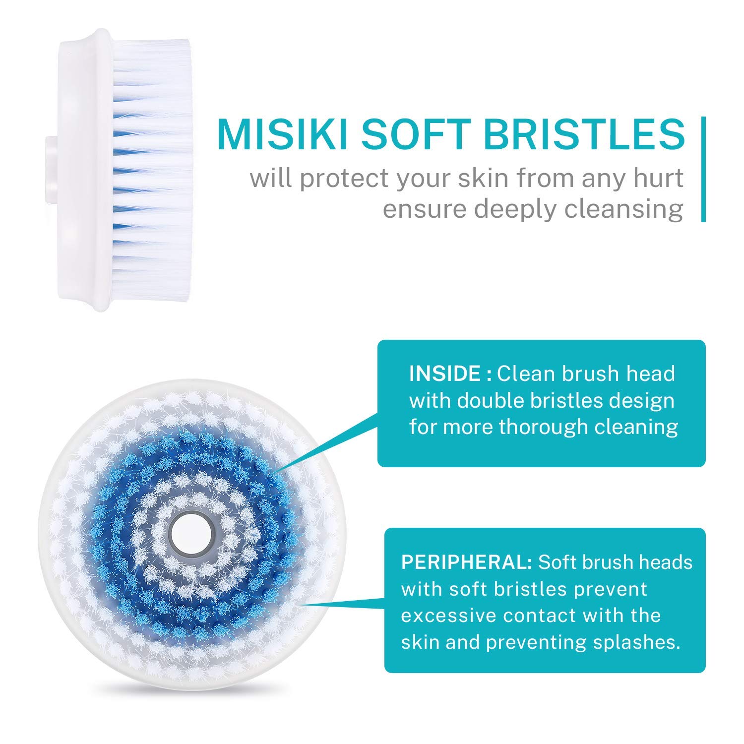 Facial Cleansing Brush Head Replacement, Facial Cleansing Brush Head, Exfoliator Facial Brush Head, For Clogged and Enlarged Pores(4-Pack Blue): Beauty