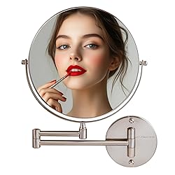 OVENTE 9" Wall Mounted Makeup Mirror with 1X/10X